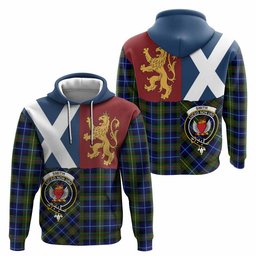 ScotsTee Shop Scottish Smith Crest Tartan Hoodie Lion Rampant Saltire Style