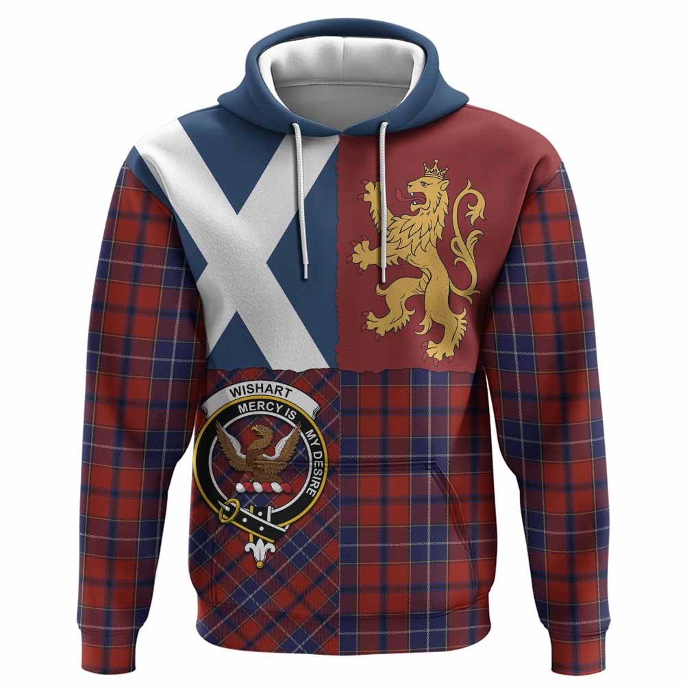 ScotsTee Shop Scottish Wishart Crest Tartan Hoodie Lion Rampant Saltire Style