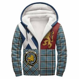 ScotsTee Shop Scottish Thompson (Thomson) Crest Tartan Hoodie Lion Rampant Saltire Style