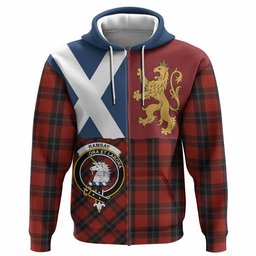 ScotsTee Shop Scottish Ramsay Crest Tartan Hoodie Lion Rampant Saltire Style