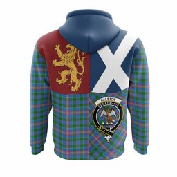 ScotsTee Shop Scottish Ralston Crest Tartan Hoodie Lion Rampant Saltire Style