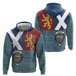 ScotsTee Shop Scottish Ralston Crest Tartan Hoodie Lion Rampant Saltire Style