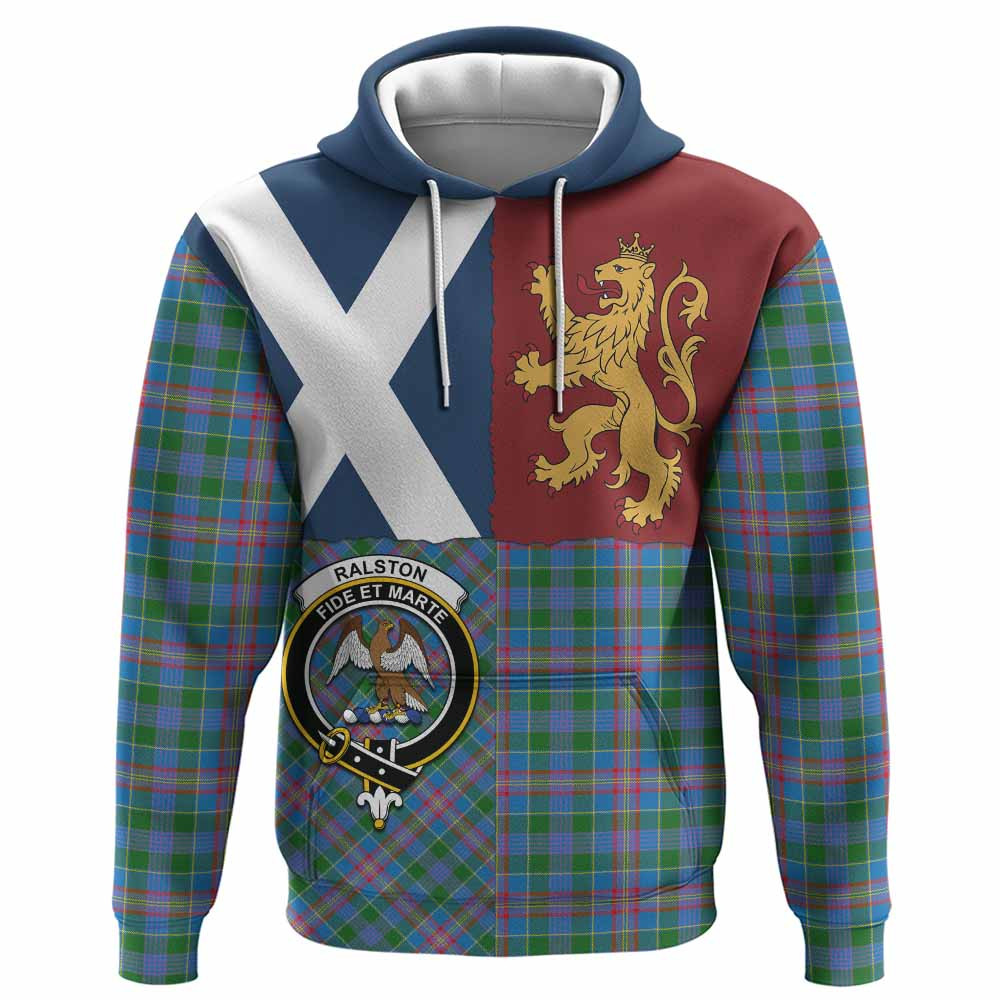 ScotsTee Shop Scottish Ralston Crest Tartan Hoodie Lion Rampant Saltire Style