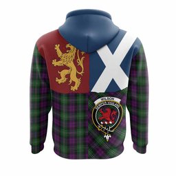 ScotsTee Shop Scottish Wilson Crest Tartan Hoodie Lion Rampant Saltire Style