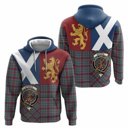 ScotsTee Shop Scottish Spence (Spens) Crest Tartan Hoodie Lion Rampant Saltire Style