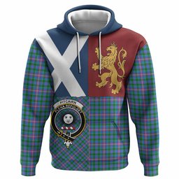 ScotsTee Shop Scottish Pitcairn Crest Tartan Hoodie Lion Rampant Saltire Style