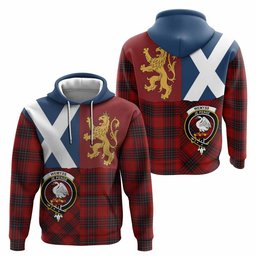 ScotsTee Shop Scottish Wemyss Crest Tartan Hoodie Lion Rampant Saltire Style