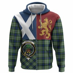 ScotsTee Shop Scottish Swinton Crest Tartan Hoodie Lion Rampant Saltire Style