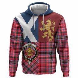 ScotsTee Shop Scottish Udny Crest Tartan Hoodie Lion Rampant Saltire Style