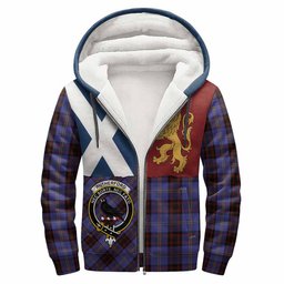 ScotsTee Shop Scottish Rutherford Crest Tartan Hoodie Lion Rampant Saltire Style
