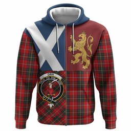 ScotsTee Shop Scottish Orr Crest Tartan Hoodie Lion Rampant Saltire Style