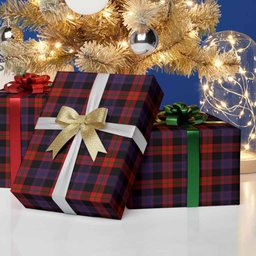 ScotsTee Shop Scottish Brown (Broun) Tartan Christmas Wrapping Paper Tartan Gift Wrap