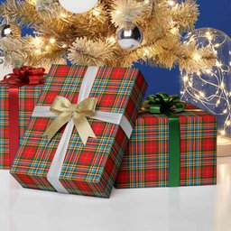 ScotsTee Shop Scottish Chattan Tartan Christmas Wrapping Paper Tartan Gift Wrap