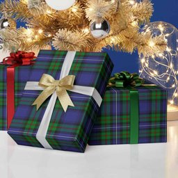 ScotsTee Shop Scottish Donnachaidh Tartan Christmas Wrapping Paper Tartan Gift Wrap