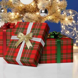 ScotsTee Shop Scottish Langlands Tartan Christmas Wrapping Paper Tartan Gift Wrap