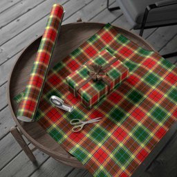 ScotsTee Shop Scottish Gibson (Gibbs or Gibsone) Tartan Christmas Wrapping Paper Tartan Gift Wrap