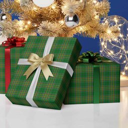 ScotsTee Shop Scottish Ireland National Tartan Christmas Wrapping Paper Tartan Gift Wrap