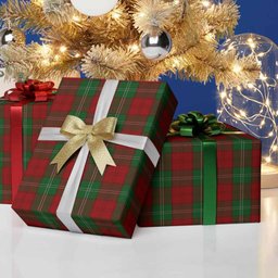 ScotsTee Shop Scottish Lennox Tartan Christmas Wrapping Paper Tartan Gift Wrap