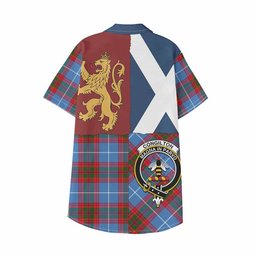 ScotsTee Shop Scottish Congilton Crest Tartan Kid Hawaiian Shirt Lion Rampant Saltire Style