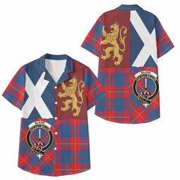 ScotsTee Shop Scottish Blane Crest Tartan Kid Hawaiian Shirt Lion Rampant Saltire Style