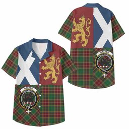 ScotsTee Shop Scottish Baxter Crest Tartan Kid Hawaiian Shirt Lion Rampant Saltire Style