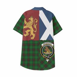 ScotsTee Shop Scottish Beveridge Crest Tartan Kid Hawaiian Shirt Lion Rampant Saltire Style
