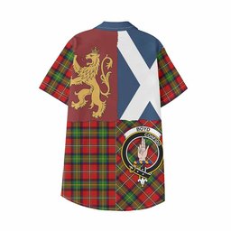 ScotsTee Shop Scottish Boyd Crest Tartan Kid Hawaiian Shirt Lion Rampant Saltire Style