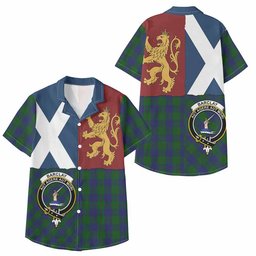 ScotsTee Shop Scottish Barclay Crest Tartan Kid Hawaiian Shirt Lion Rampant Saltire Style
