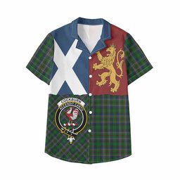 ScotsTee Shop Scottish Cockburn Crest Tartan Kid Hawaiian Shirt Lion Rampant Saltire Style