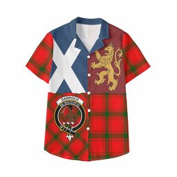 ScotsTee Shop Scottish Darroch Crest Tartan Kid Hawaiian Shirt Lion Rampant Saltire Style