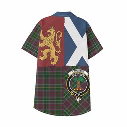 ScotsTee Shop Scottish Crosbie Crest Tartan Kid Hawaiian Shirt Lion Rampant Saltire Style