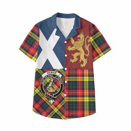 ScotsTee Shop Scottish Dewar Crest Tartan Kid Hawaiian Shirt Lion Rampant Saltire Style
