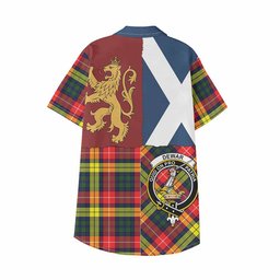ScotsTee Shop Scottish Dewar Crest Tartan Kid Hawaiian Shirt Lion Rampant Saltire Style