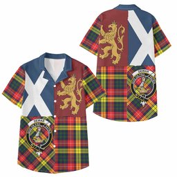 ScotsTee Shop Scottish Dewar Crest Tartan Kid Hawaiian Shirt Lion Rampant Saltire Style
