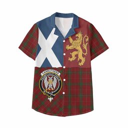 ScotsTee Shop Scottish Carruthers Crest Tartan Kid Hawaiian Shirt Lion Rampant Saltire Style