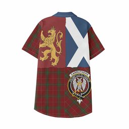 ScotsTee Shop Scottish Carruthers Crest Tartan Kid Hawaiian Shirt Lion Rampant Saltire Style