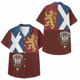 ScotsTee Shop Scottish Carruthers Crest Tartan Kid Hawaiian Shirt Lion Rampant Saltire Style