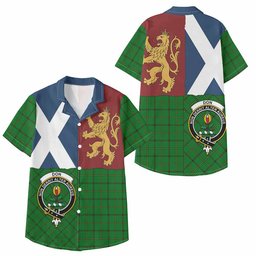 ScotsTee Shop Scottish Don Crest Tartan Kid Hawaiian Shirt Lion Rampant Saltire Style