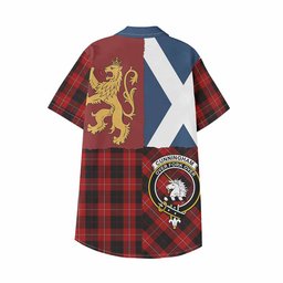 ScotsTee Shop Scottish Cunningham Crest Tartan Kid Hawaiian Shirt Lion Rampant Saltire Style