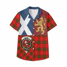 ScotsTee Shop Scottish Adair Crest Tartan Kid Hawaiian Shirt Lion Rampant Saltire Style