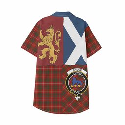 ScotsTee Shop Scottish Bruce Crest Tartan Kid Hawaiian Shirt Lion Rampant Saltire Style