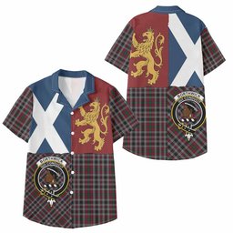 ScotsTee Shop Scottish Borthwick Crest Tartan Kid Hawaiian Shirt Lion Rampant Saltire Style