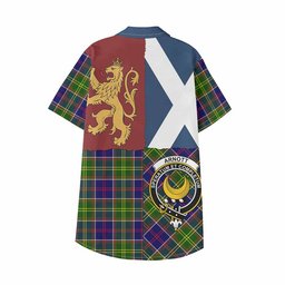 ScotsTee Shop Scottish Arnott Crest Tartan Kid Hawaiian Shirt Lion Rampant Saltire Style