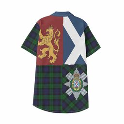 ScotsTee Shop Scottish Black Watch Crest Tartan Kid Hawaiian Shirt Lion Rampant Saltire Style