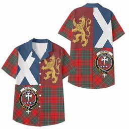 ScotsTee Shop Scottish Cheyne Crest Tartan Kid Hawaiian Shirt Lion Rampant Saltire Style