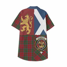 ScotsTee Shop Scottish Drummond Crest Tartan Kid Hawaiian Shirt Lion Rampant Saltire Style