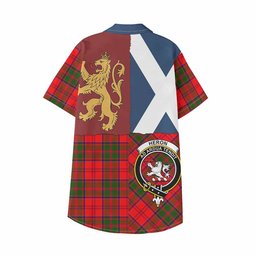ScotsTee Shop Scottish Heron Crest Tartan Kid Hawaiian Shirt Lion Rampant Saltire Style