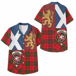 ScotsTee Shop Scottish Heron Crest Tartan Kid Hawaiian Shirt Lion Rampant Saltire Style