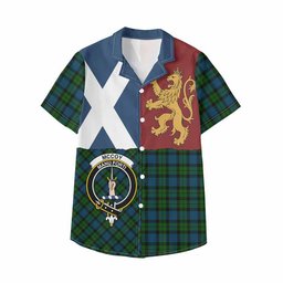 ScotsTee Shop Scottish McCoy Crest Tartan Kid Hawaiian Shirt Lion Rampant Saltire Style