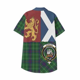 ScotsTee Shop Scottish Duncan Crest Tartan Kid Hawaiian Shirt Lion Rampant Saltire Style